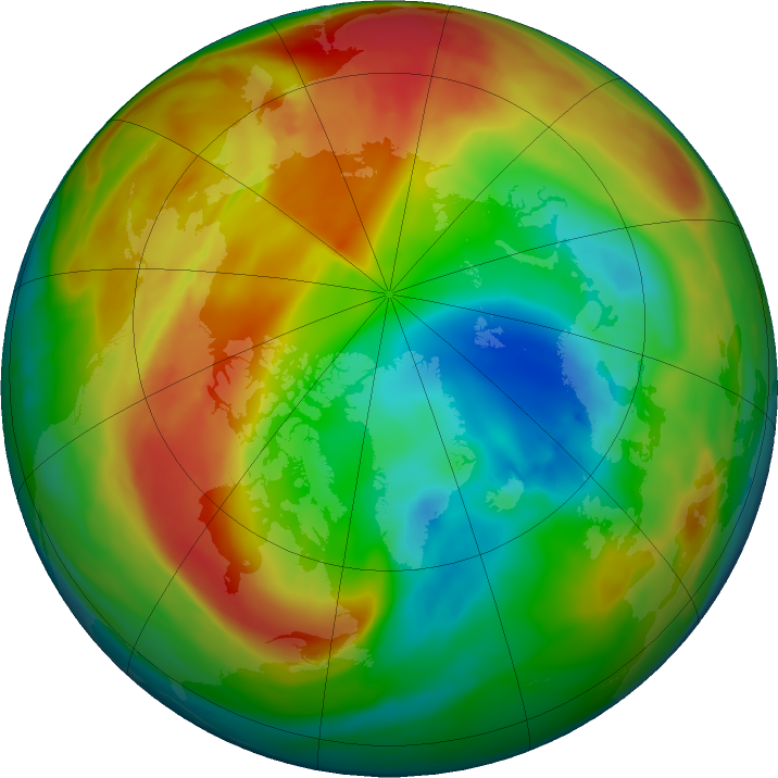 Arctic ozone map for 03 February 2018
